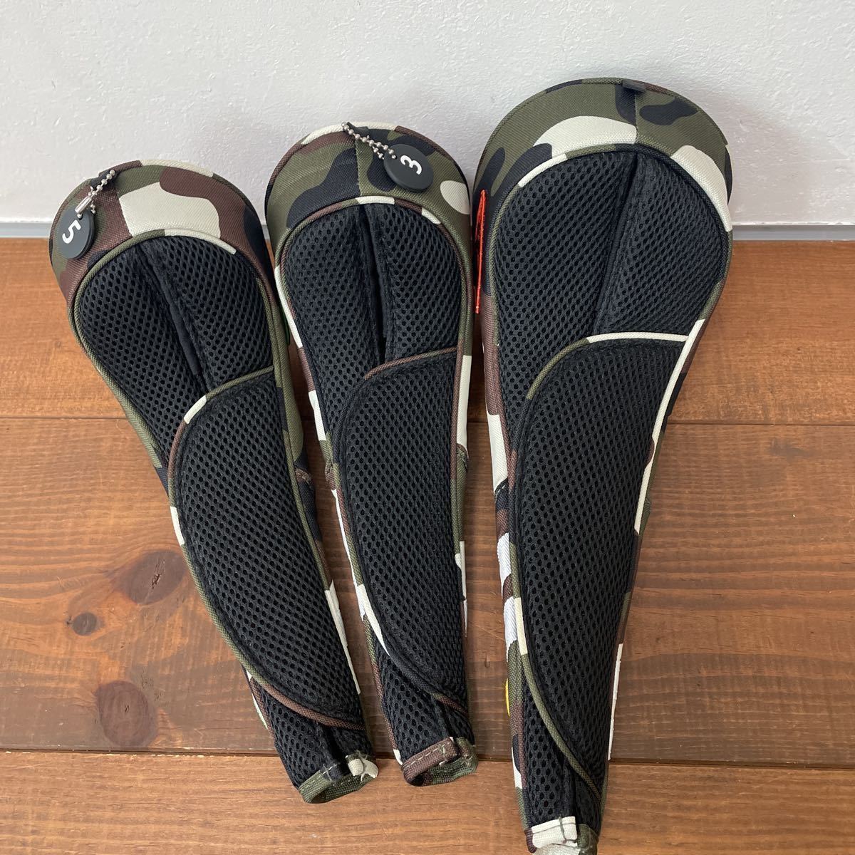 美品 パーリーゲイツ ワッペンカモ 迷彩 ヘッドカバー 美品 パーリーゲイツ ワッペンカモ 迷彩 ヘッドカバー