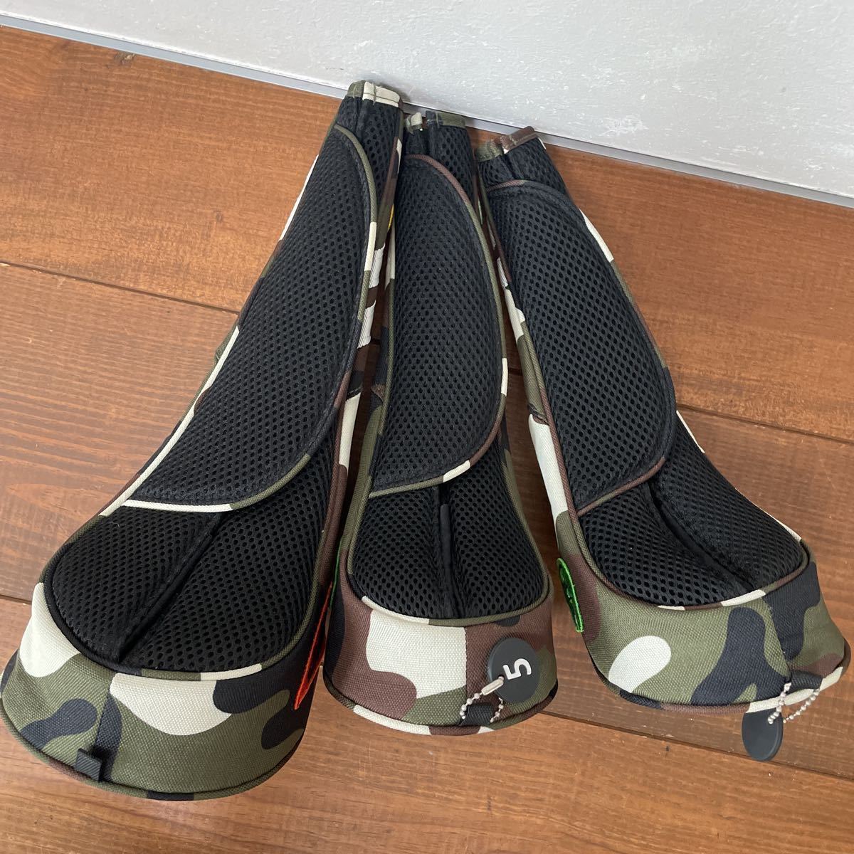 美品 パーリーゲイツ ワッペンカモ 迷彩 ヘッドカバー 美品 パーリーゲイツ ワッペンカモ 迷彩 ヘッドカバー