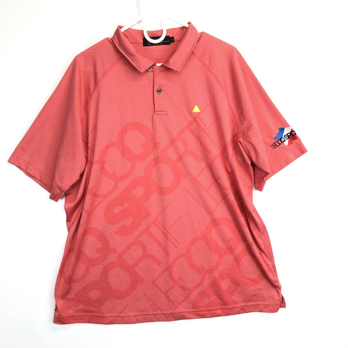 ルコックスポルティフゴルフコレクション ゴルフポロシャツ 速乾 LLサイズ QG2529 ピンク系_画像1