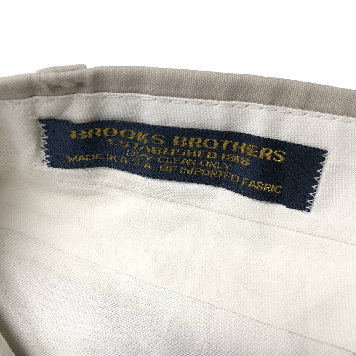 80s 90s USA製 ブルックスブラザーズ Brooks Brothers ノータックスラックス ベージュ系_画像7