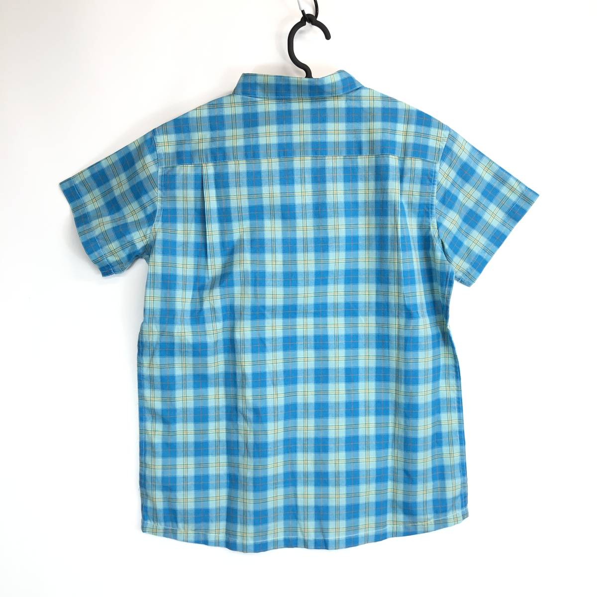 MOUNTAIN EQUIPMENT マウンテンイクイップメント 半袖ボタンシャツ チェック柄 ブルー系 レディースSサイズ 422826