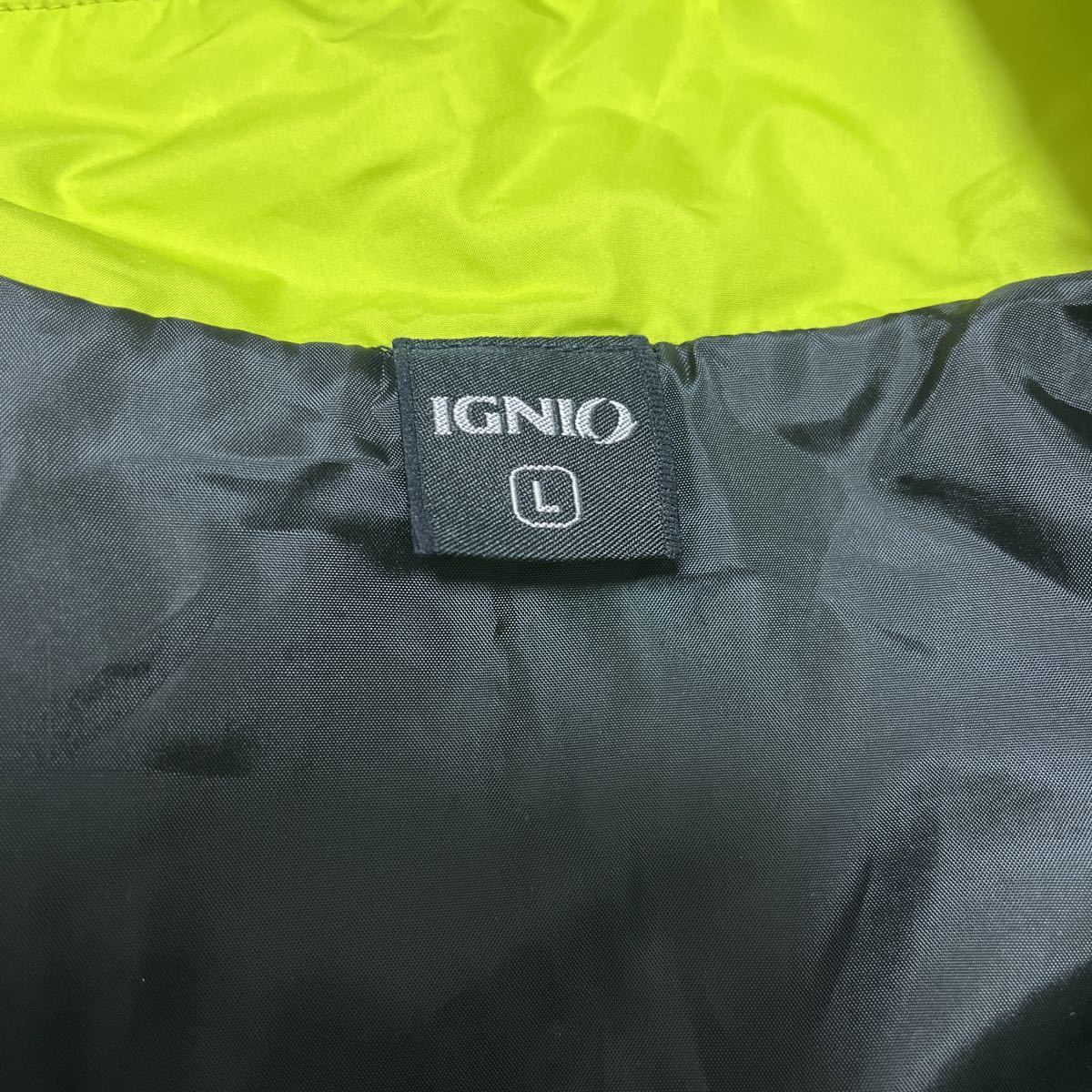 IGNIO イグニオ ハーフジップ 中綿 半袖シャツ 半袖ブルゾン ゴルフウェア Lサイズ ポリエステル ブラック_画像3