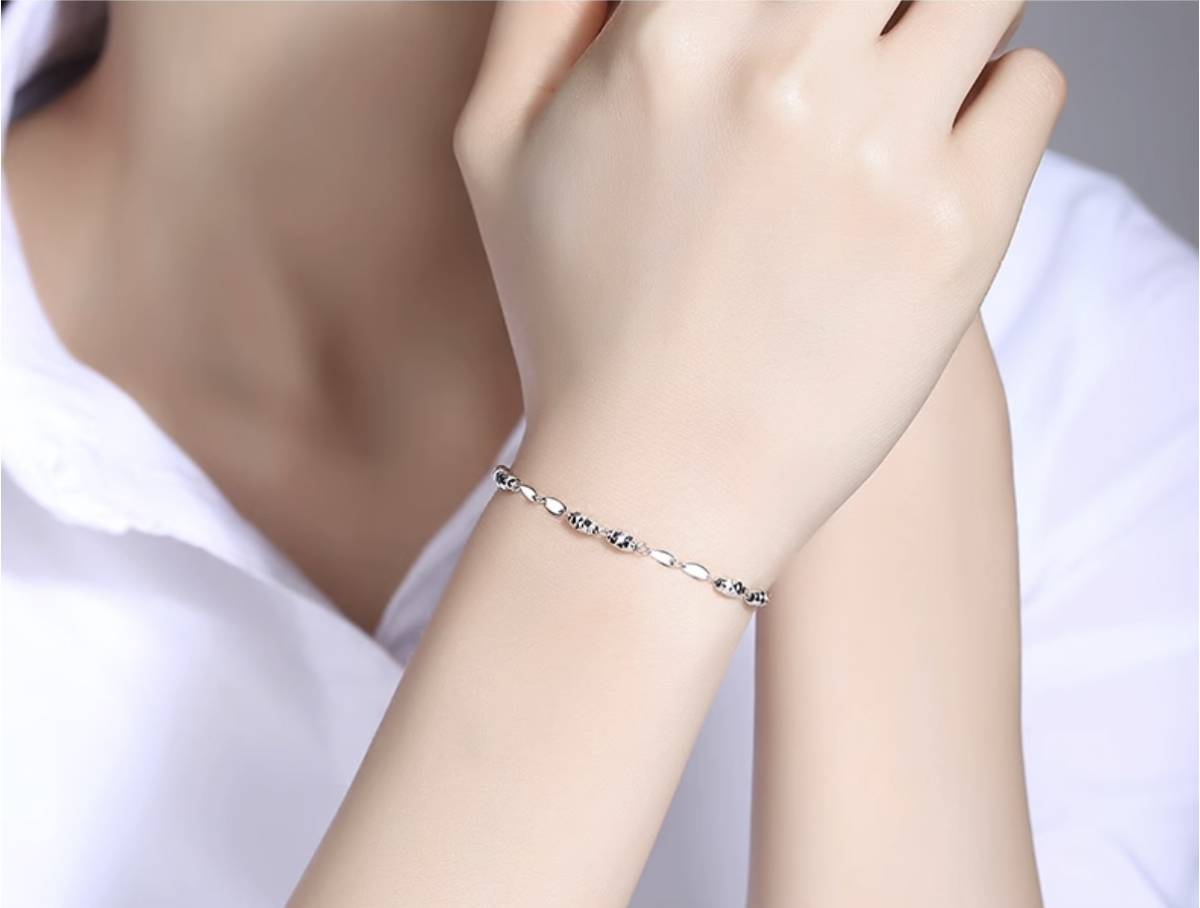 PT950 platinum bracele everyday using one Point simple Kirakira 16cm+2cm