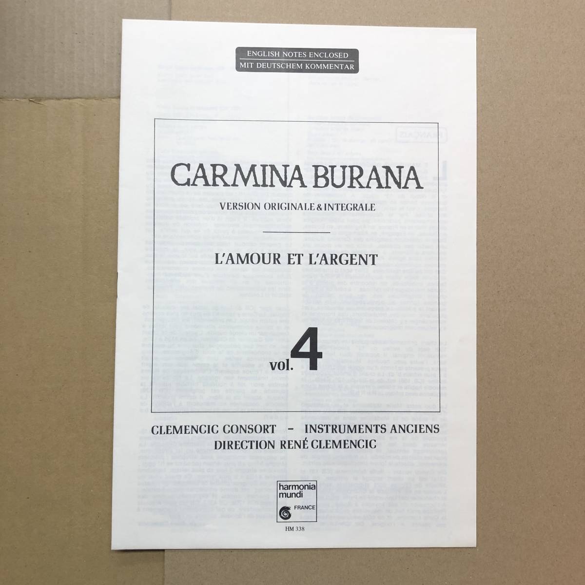 ■ Clemencic Consort - Carmina Burana / クレメンチッチ・コンソート - カルミナ・ブラーナ Vol.4【LP】HM338 Harmonia Mundi France_画像5