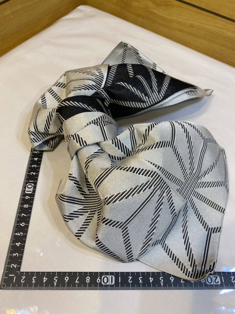  beautiful goods! flax. leaf pattern attaching obi ribbon only making obi monochrome 