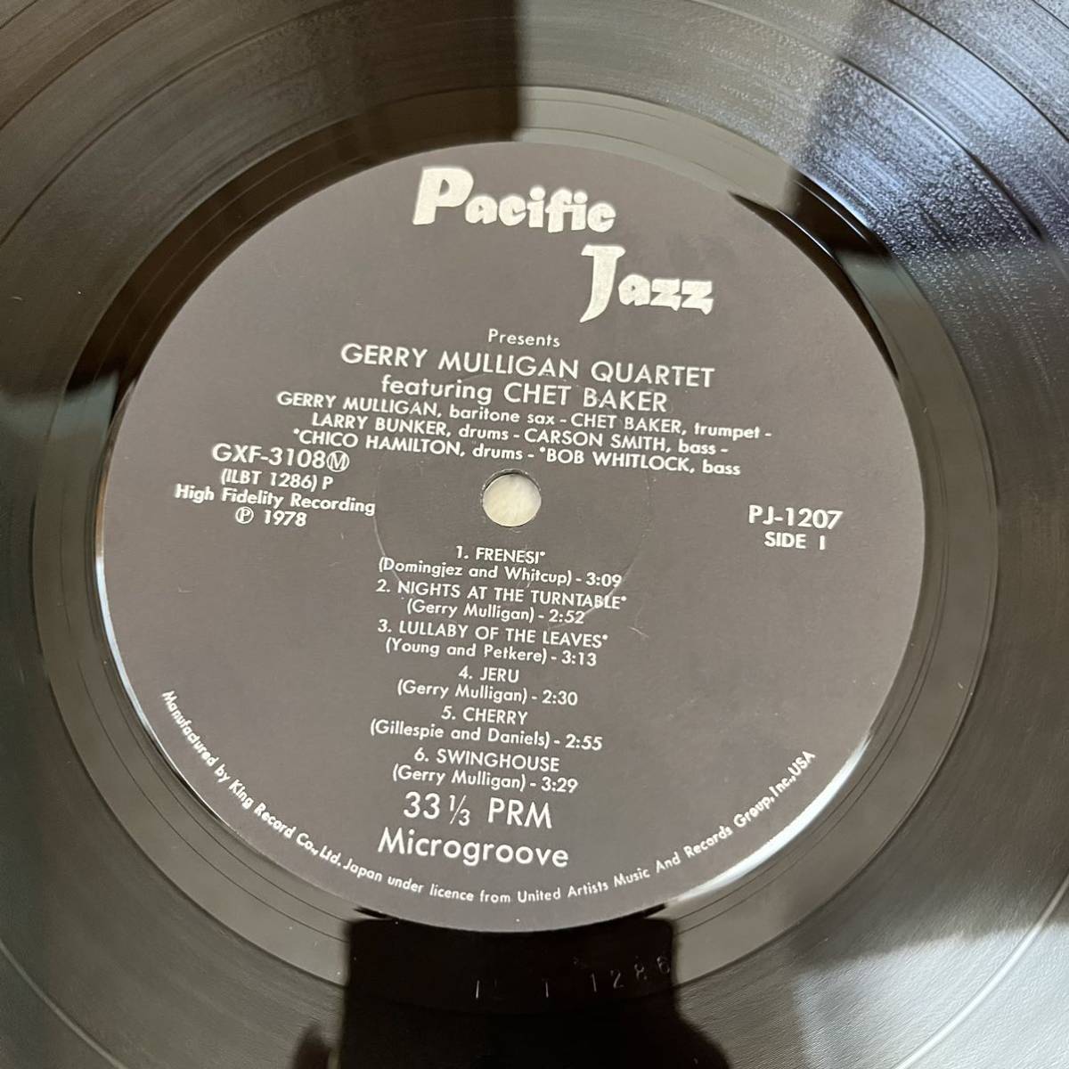 【国内盤】GERRY MULLIGAN QUARTET オリジナルジェリーマリガンカルテット / LP レコード / GXF3108 / ライナー有 / 洋楽ジャズ_画像8