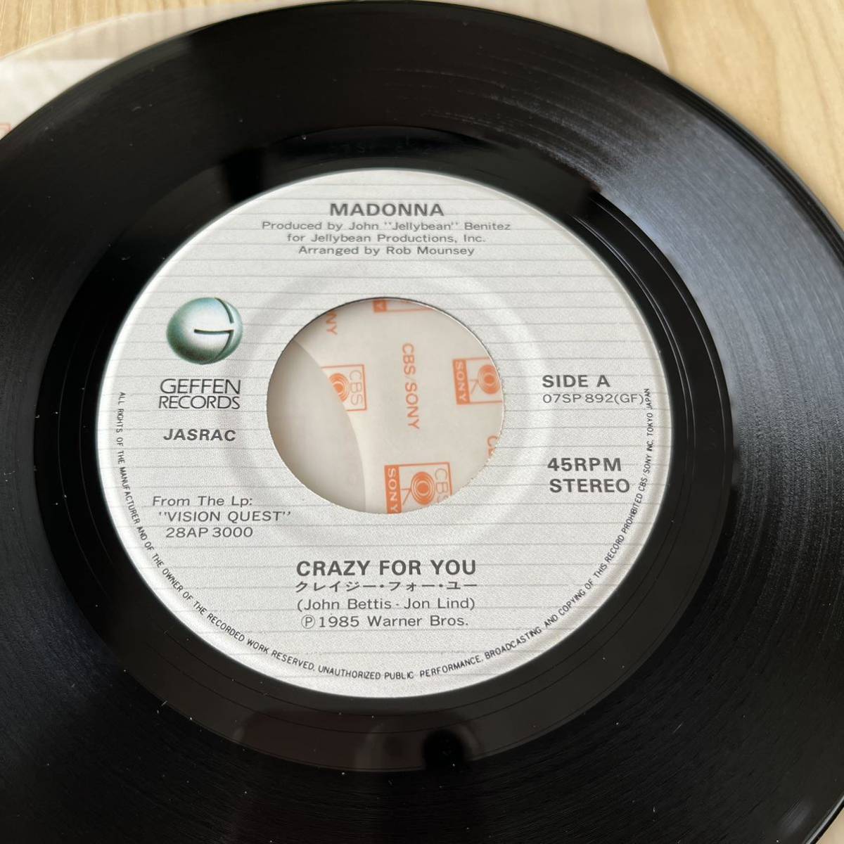 国内盤7inch】MADONNA CRAZY FOR YOU I'LL FALL IN LOVE AGAIN 国内盤7inch】MADONNA CRAZY FOR YOU I'LL FALL IN LOVE AGAIN