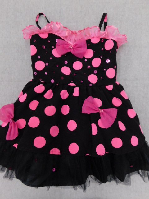 〔楽布〕P25622　「VIVIE」　キッズドレス　１００サイズ　ミニーマウス風　ピンク　ｋ_画像1