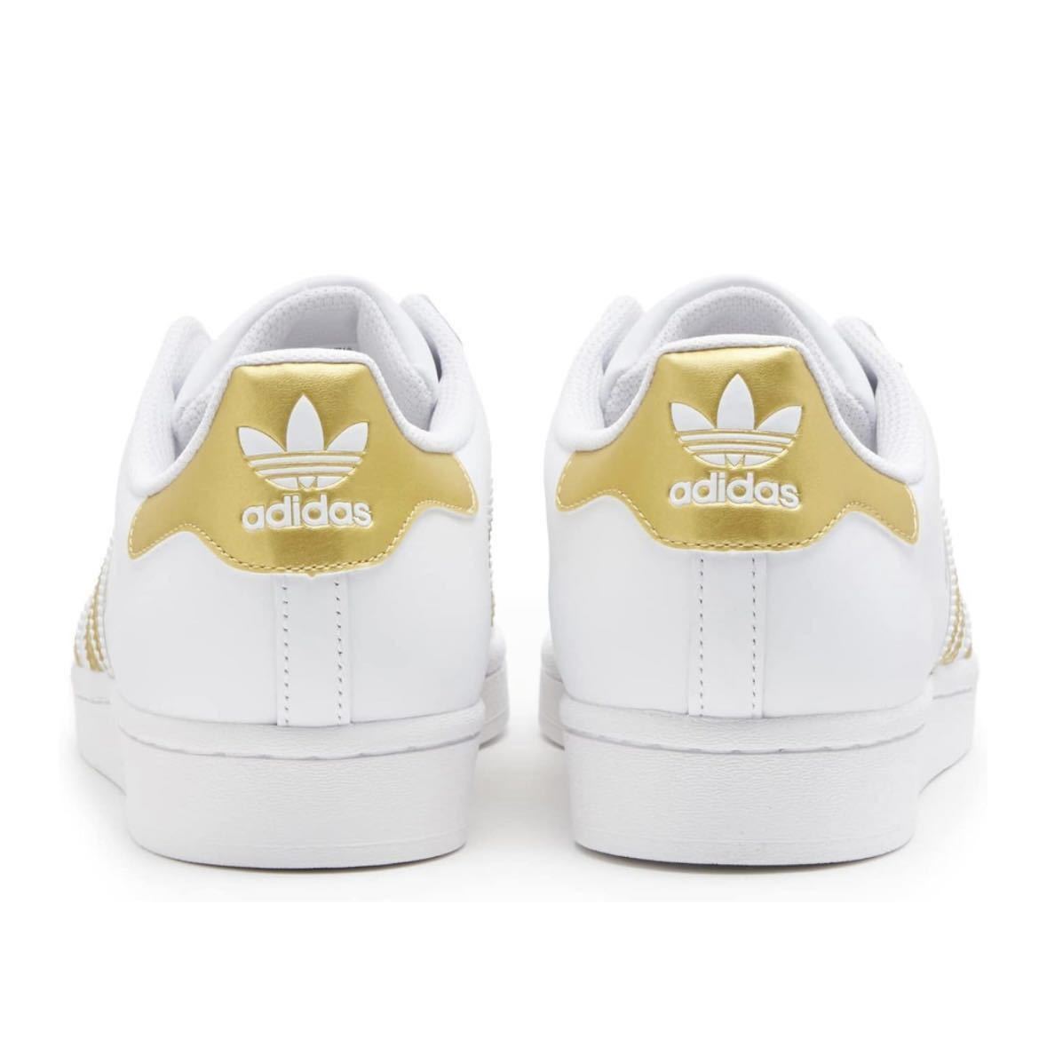 新品未使用 adidas スーパースター【23cm】定価15400円 スニーカー 白 金 SUPERSTAR レザー 本革 アディダス super star 靴 4987_画像7