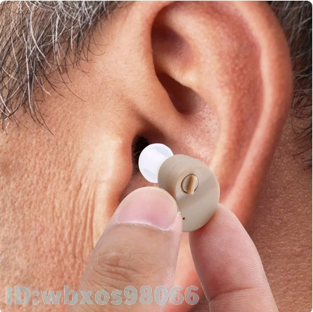 Fw988: 集音器 補聴器 耳 サウンド 調整 高齢者 小さい ほちょうき イヤホン 片耳 電池式 おすすめ 使いやすい 目立たない 新品 ベージュ_画像2