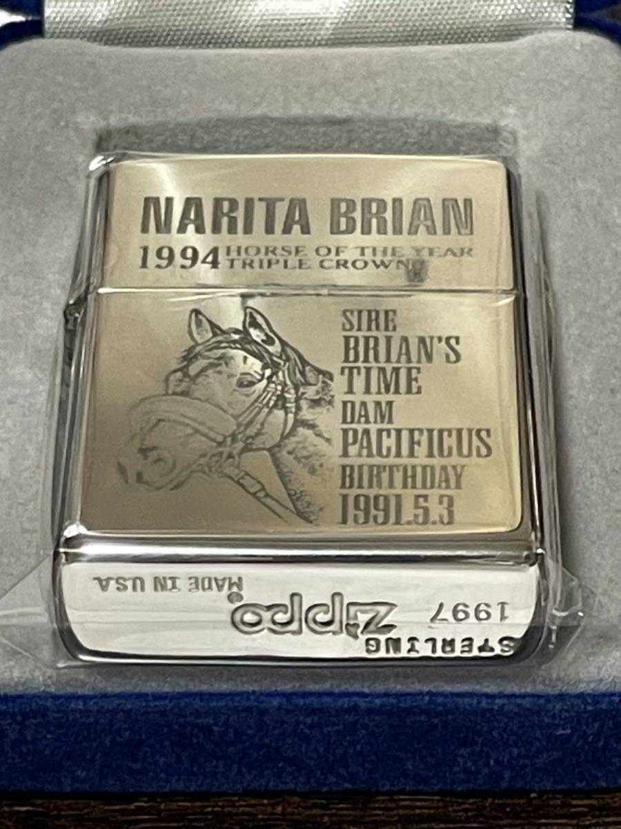 zippo NARITA BRIAN STERLING SILVER 限定数 500個 スターリングシルバー 1997年製 ナリタブライアン 純銀 シリアルナンバー NO.209/500_画像1