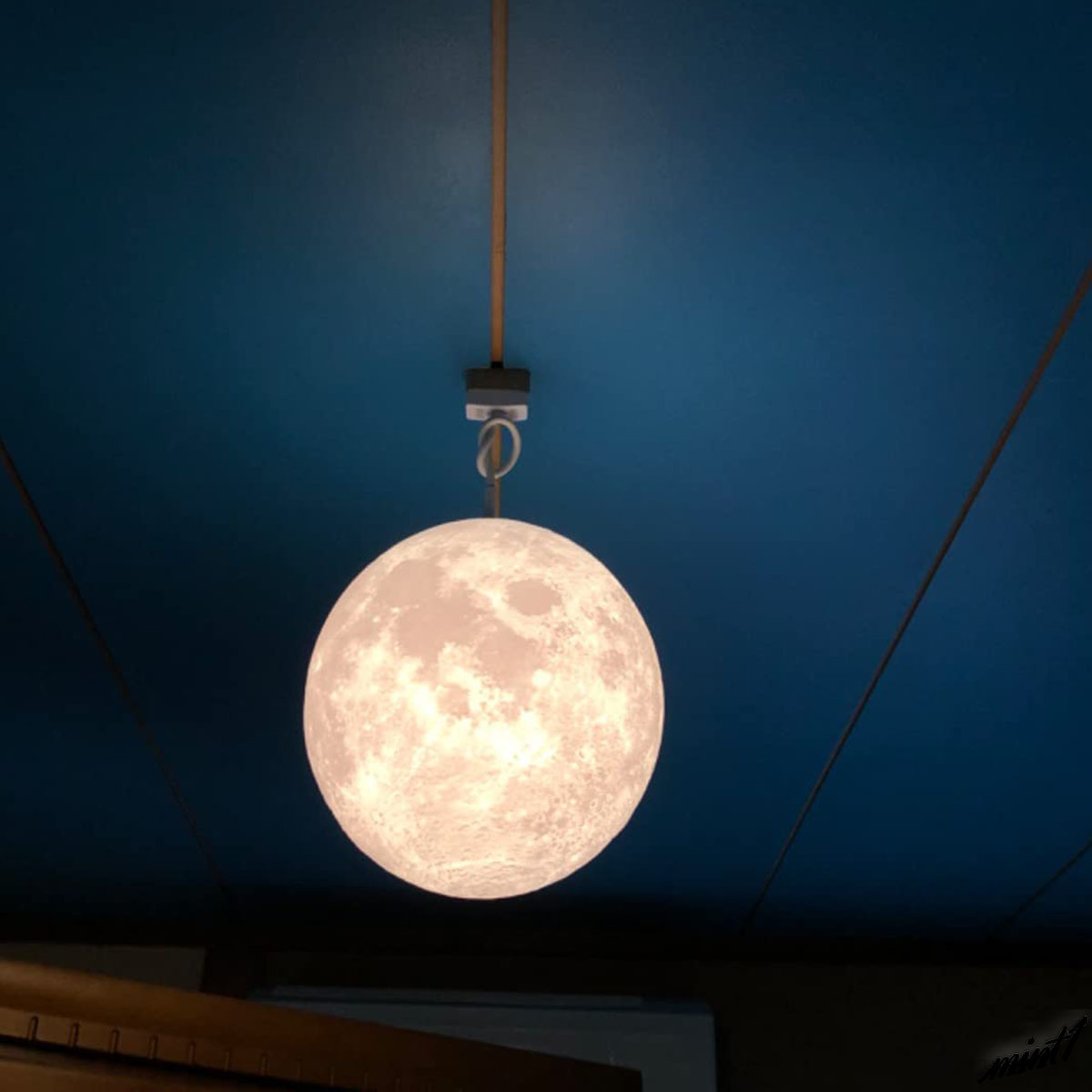 【まるで本物のお月様のような】 ペンダントライト LED電球付き シームレス設計 3調色 インテリア ライト 引掛けシーリング 寝室