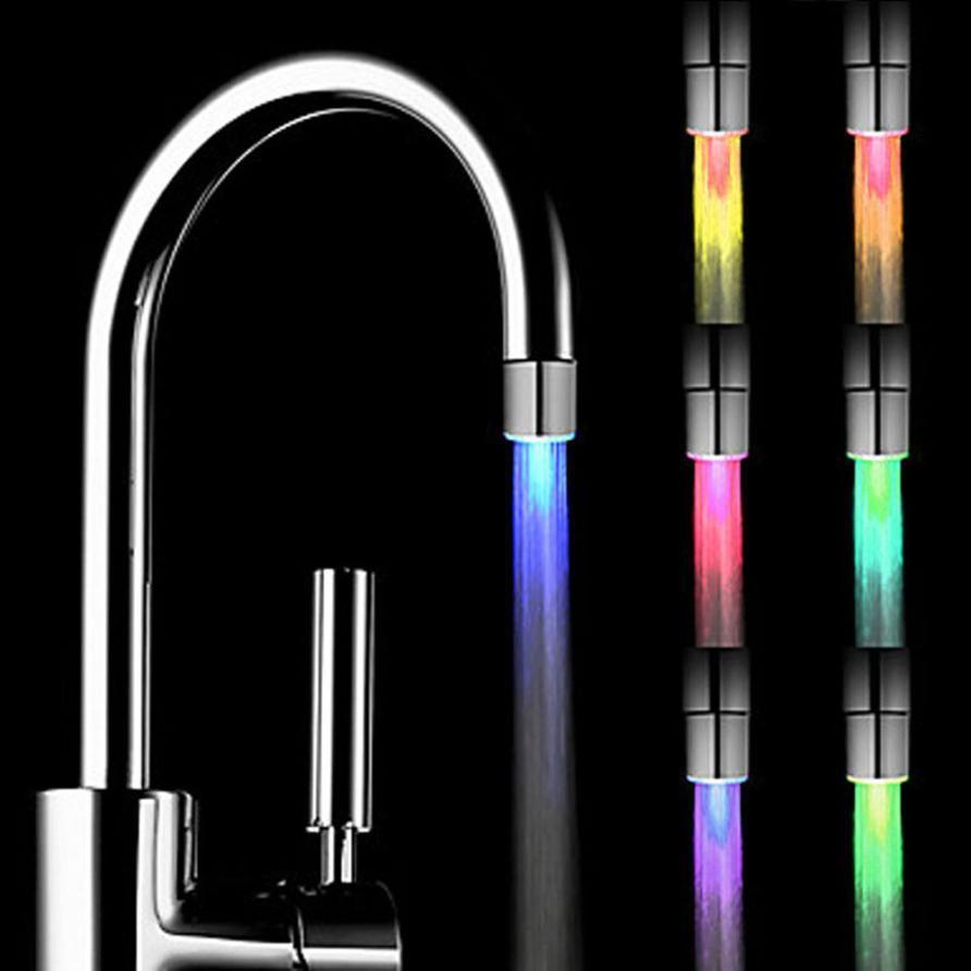 LED ライト シャワー 水栓 七色 に変化 洗面所 キッチン 浴室 蛇口 アダプター _画像1