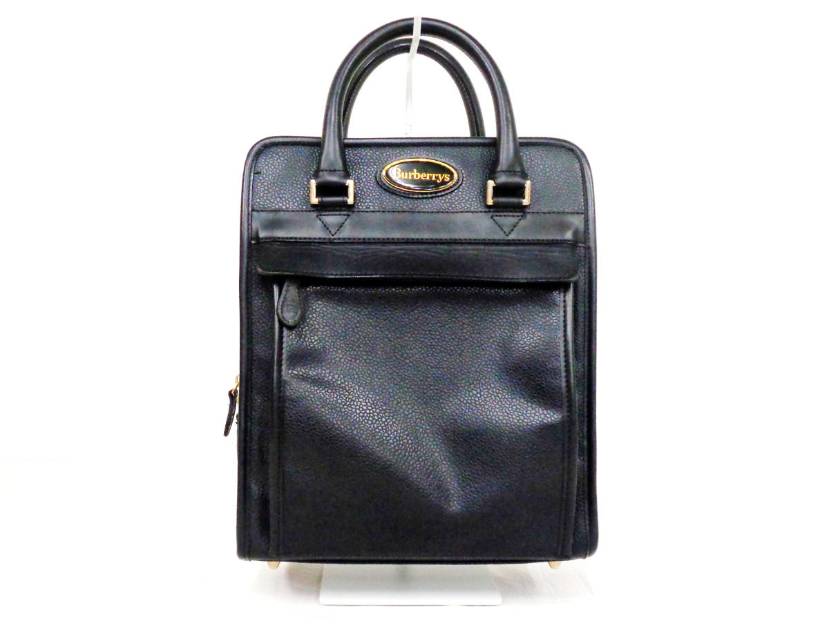 お気に入り APA646○【Burberrys/バーバリー】レザー 縦型バッグ