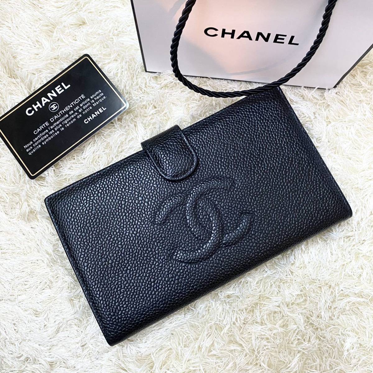 極美品 CHANEL シャネル キャビアスキン 長財布｜PayPayフリマ