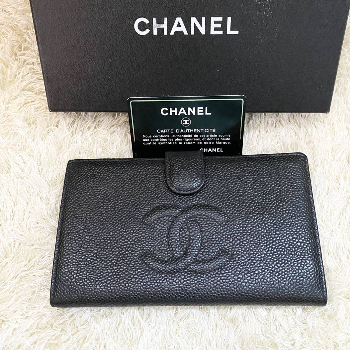 極美品 CHANEL シャネル キャビアスキン 長財布｜PayPayフリマ