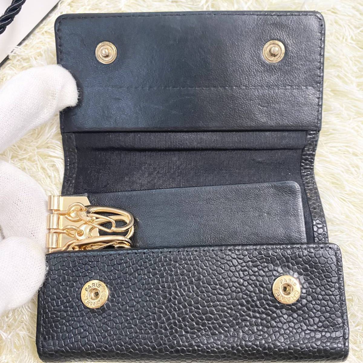 予約販売】本 CHANEL シャネル ココマーク キャビアスキン キーケース