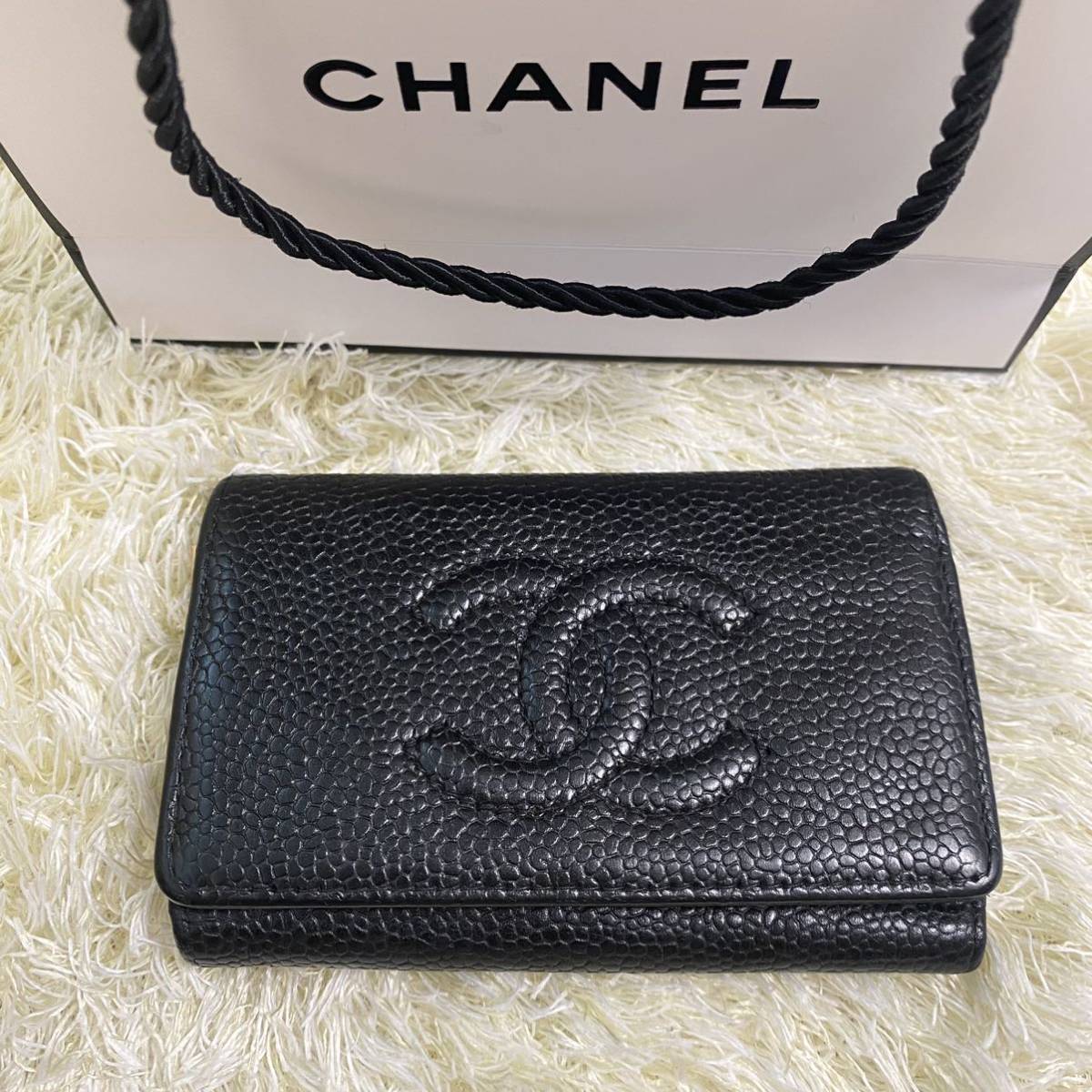 予約販売】本 CHANEL シャネル ココマーク キャビアスキン キーケース