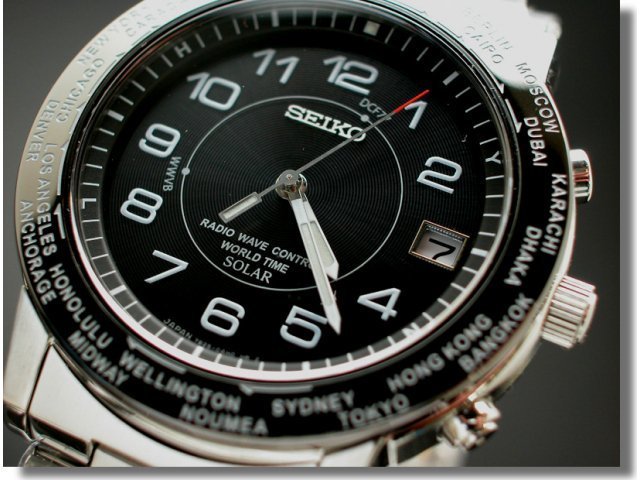 最新作の 【美品/レア】SEIKO/セイコー/ワールドタイム/電波/ソーラー