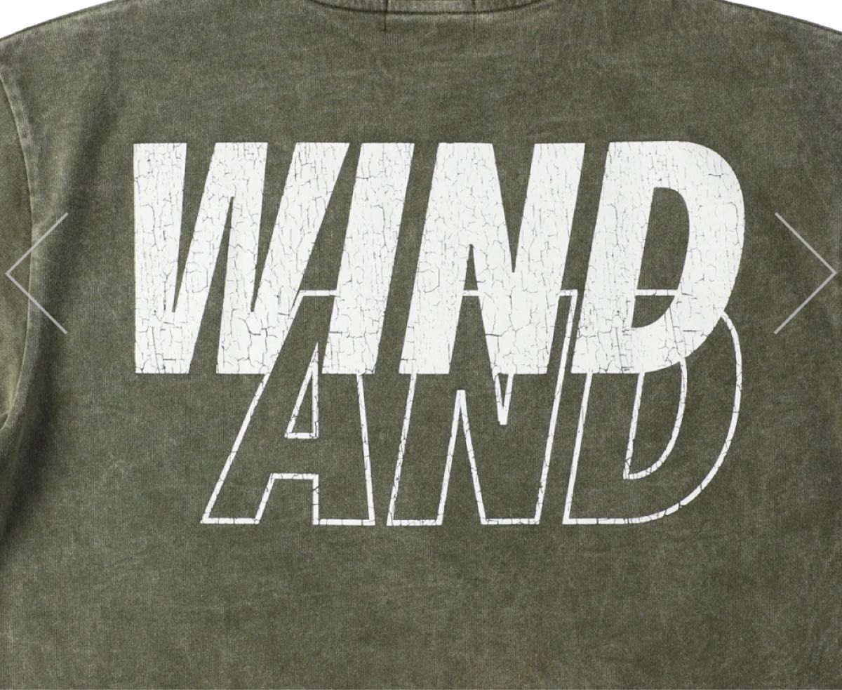 【WIND AND SEA】定番デカロゴ Tシャツ オリーブ×ホワイト Ｌサイズ ウィンダンシー キムタク着 着用 同型別色 私物