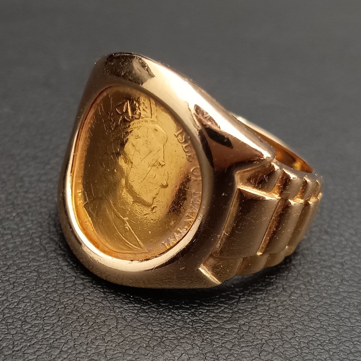 大勧め コイン 金貨 リング 指輪 K24 純金 マン島キャット金貨 (E92114