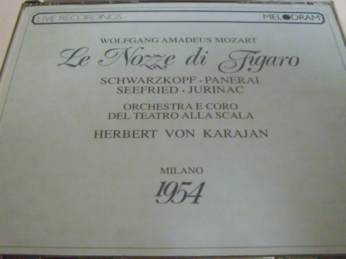 【Melodram】カラヤン指揮モーツァルト歌劇フィガロの結婚1954年2月ミラノ・スカラ座3CD_画像1