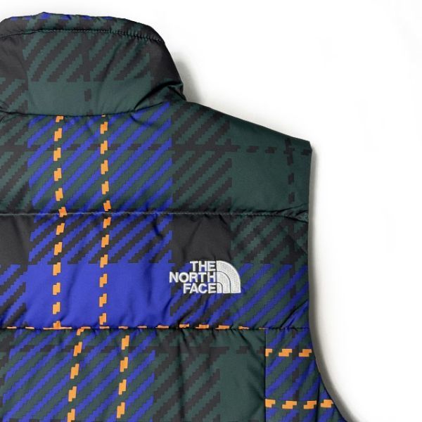 売切り【正規新品】THE NORTH FACE◆PRINTED ROXBOROUGH LUXE DOWN VEST ダウンベスト RDS認証 US限定(XXL)青 緑 チェック柄 190122-83_画像8