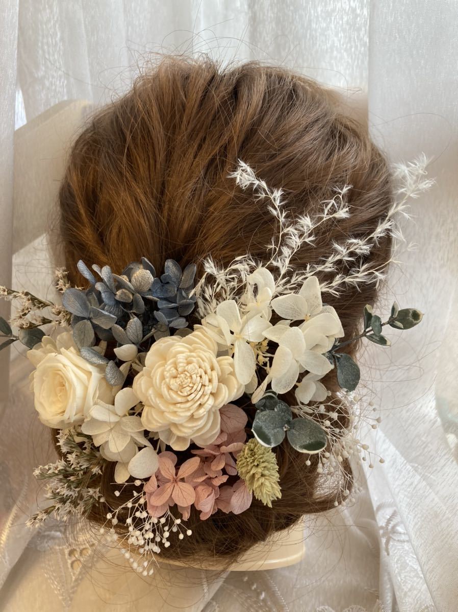 *pure flower* head dress * preserved & dry flower *No.169 * Japanese clothes hair ornament coming-of-age ceremony The Seven-Five-Three Festival hair parts colorful wedding kimono long-sleeved kimono 