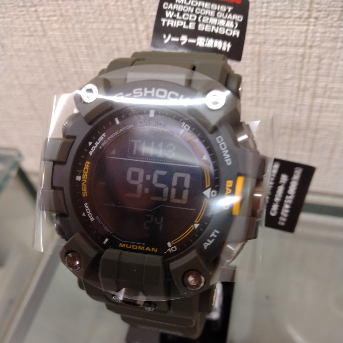 G-SHOCK マッドマン トリプルセンサーモデル電波ソーラー デジタル 反転液晶 メンズ腕時計 GW-9500-3JF 新品 未使用 タグ付き _画像9