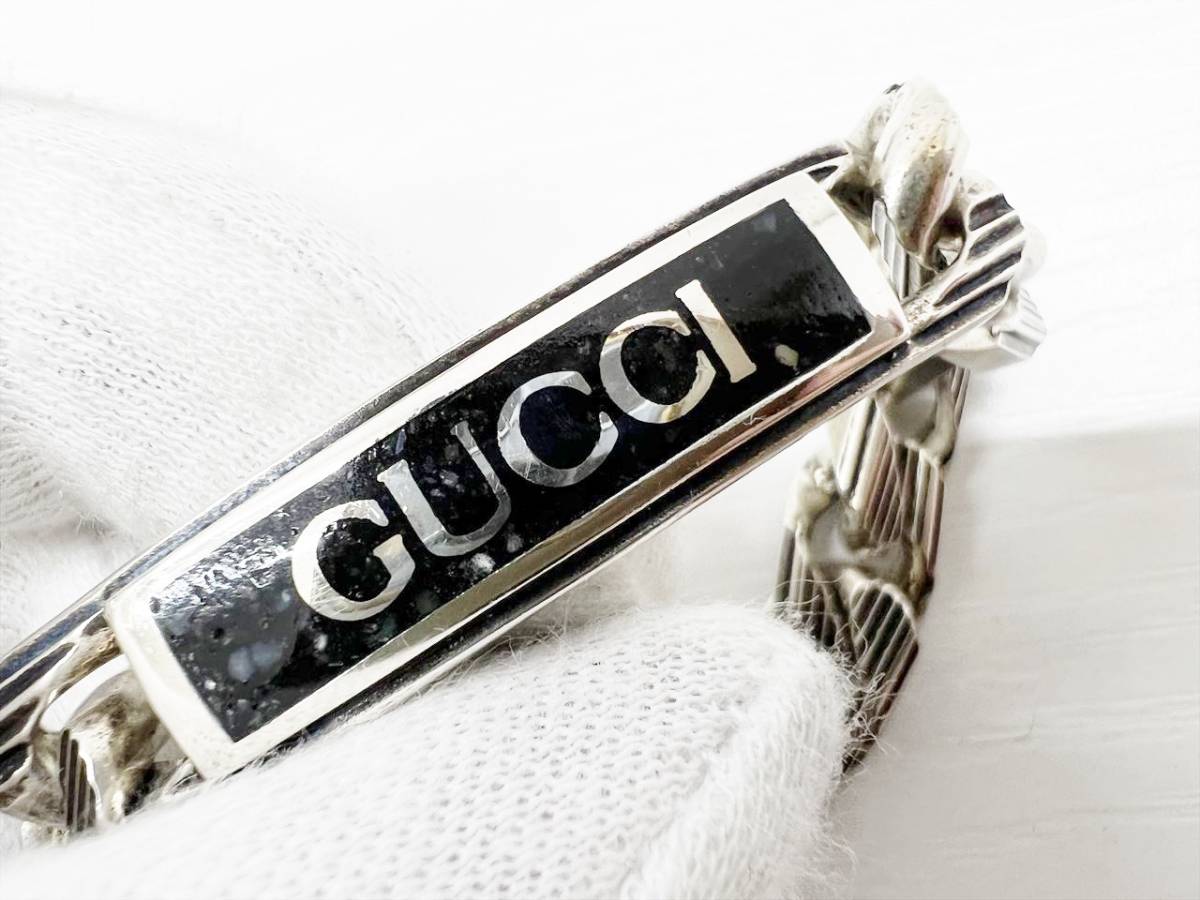 現行 良好品 GUCCI グッチ ロゴ スリム エナメル ブレスレット 現行 良好品 GUCCI グッチ ロゴ スリム エナメル ブレスレット