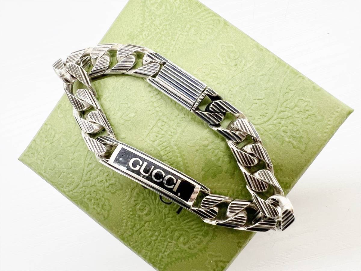 現行 良好品 GUCCI グッチ ロゴ スリム エナメル ブレスレット 現行 良好品 GUCCI グッチ ロゴ スリム エナメル ブレスレット