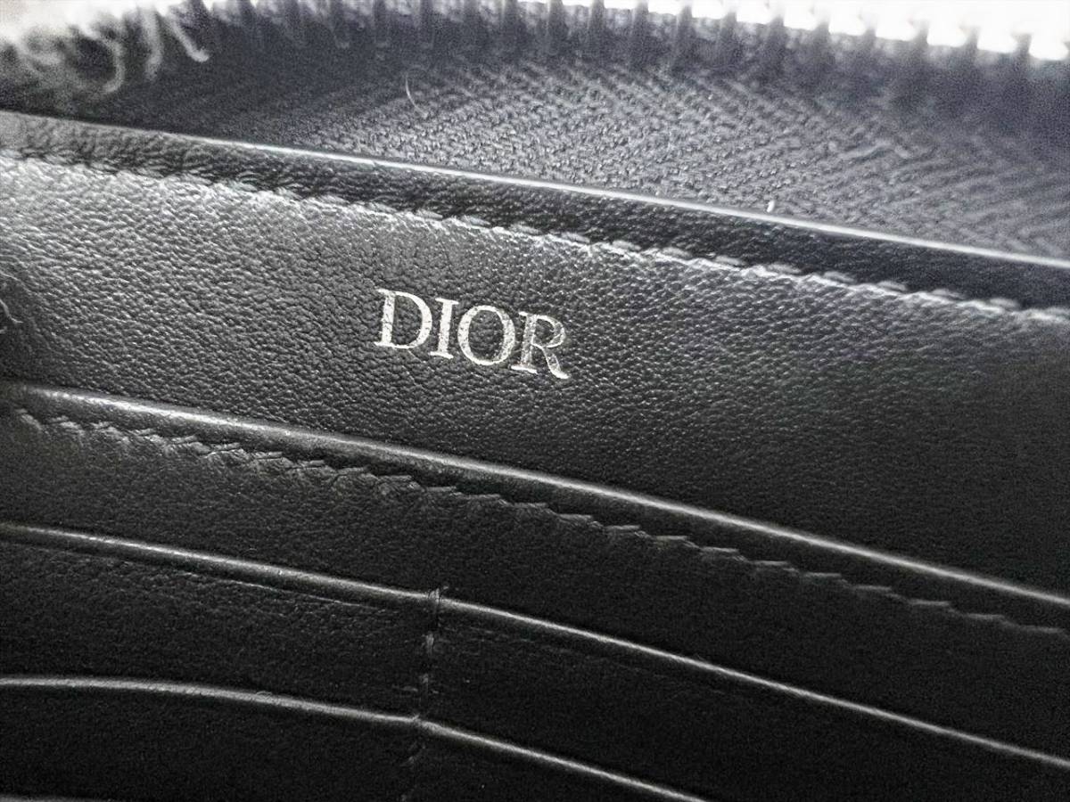 美品　Dior　ディオ―ル　ロングジップウォレット　CDアイコン　グレインドカーフスキン　ラウンド長財布　2ESBC252CDI_H00N_画像8