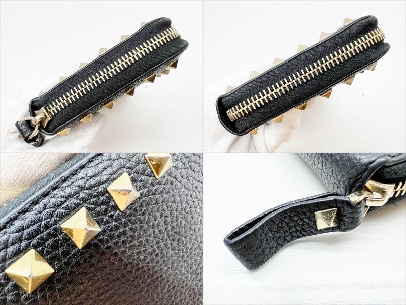 VALENTINO ヴァレンティノ ロックスタッズ ラウンド長財布 黒 VALENTINO ヴァレンティノ ロックスタッズ ラウンド長財布 黒