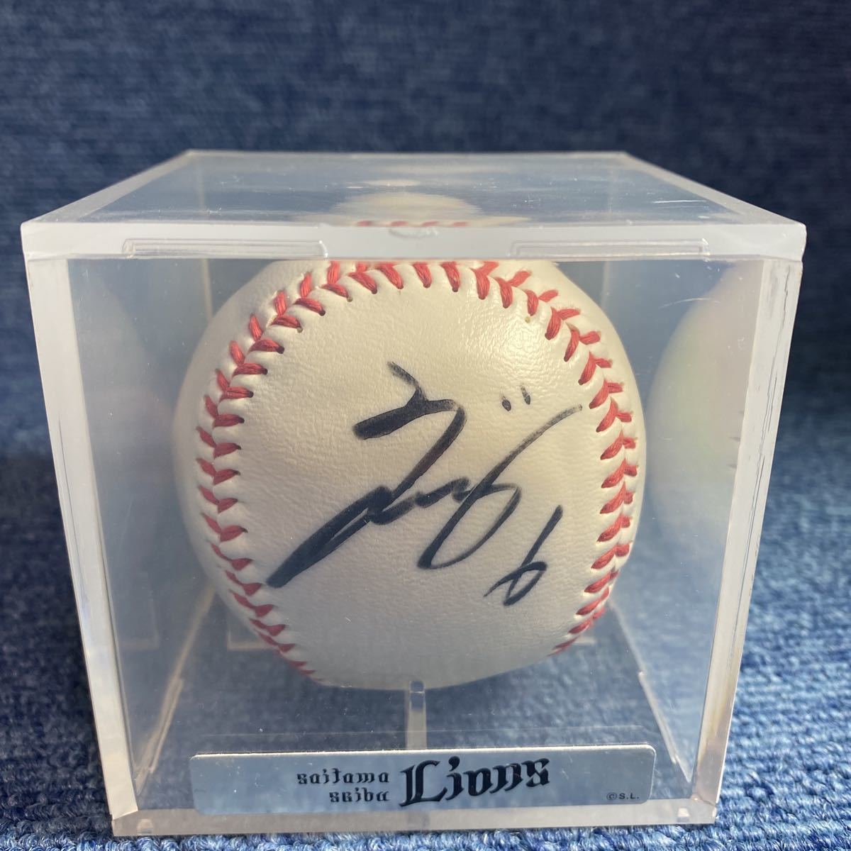  source rice field ... number 6 Lions lamp . official Logo lamp Saitama Seibu Lions autograph autograph ball in the case 