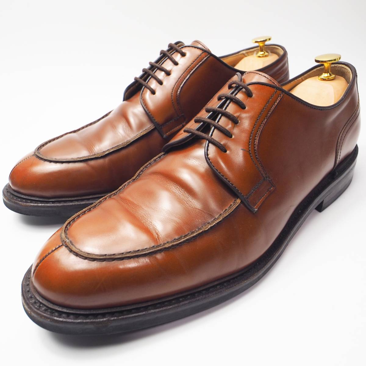 バーウィック Berwick1707 ドレスシューズ 革靴 レザー 本革 Uチップ 茶 ブラウン 11.5（約30.5cm） 希少 大きいサイズ 紳士靴 ビジネス