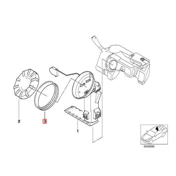 全国送料200円 BMW Z3/E36 1.9 2.0 2.2i 2.8 3.0i Mクーペ Mロードスター シールリング 燃料ポンプ/レベルセンサー用 16111179637_画像4