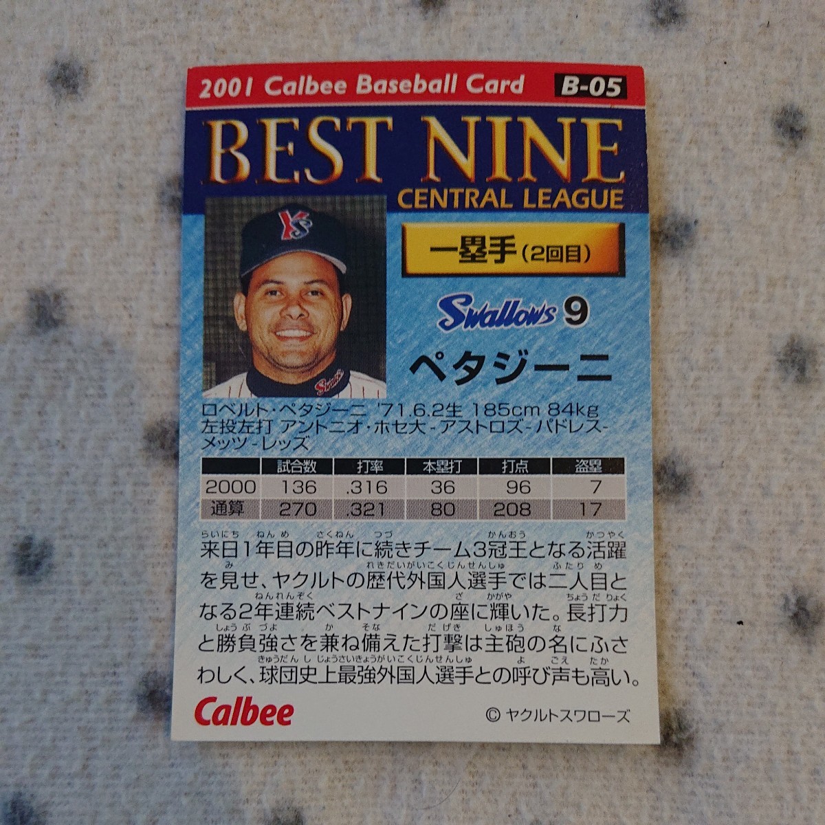 カルビー プロ野球カード 2001、03年 ☆ BEST NINE BEST9 4枚セット ☆ 松井稼頭央 パウエル 井端弘和 ペタジーニ_画像9