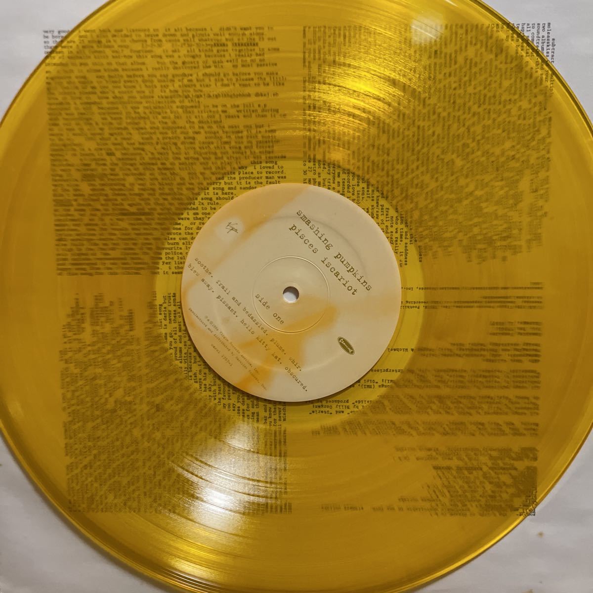 Smashing Pumpkins - Pisces Iscariot LP US original スマッシングパンプキンズ クリアイエロー　vinyl 1994 オリジナルUS盤_画像4