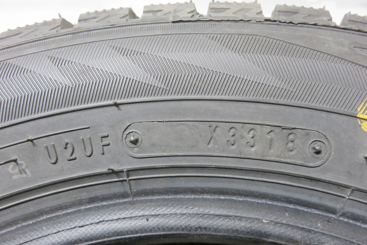 DUNLOP／ダンロップ　WINTERMAXX WM02 155/65R13 4本セット／ 2018年製 9.5分山 中古 ／ スタッドレス ／ 23091118_画像8