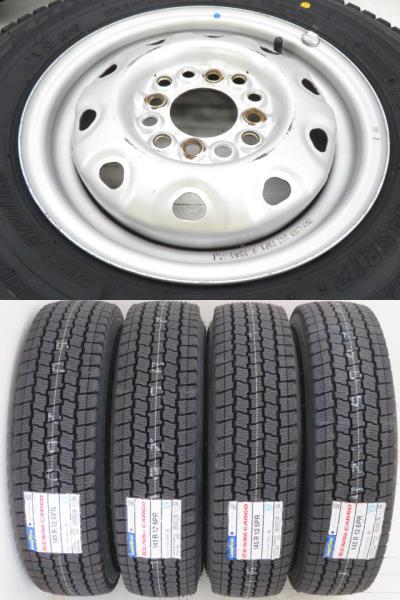 新品タイヤ 中古鉄ホイールセット 145R12 6PR LT 12インチ 12x4.0B 12HM 100/110/114.3 145/80R12 80/78N LT 相当 冬 a18622_画像4