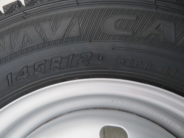 新品タイヤ 中古鉄ホイールセット 145R12 6PR LT 12インチ 12x4.00B 12HM 100/110/114.3 145/80R12 80/78N LT 相当 冬 a18524_画像7