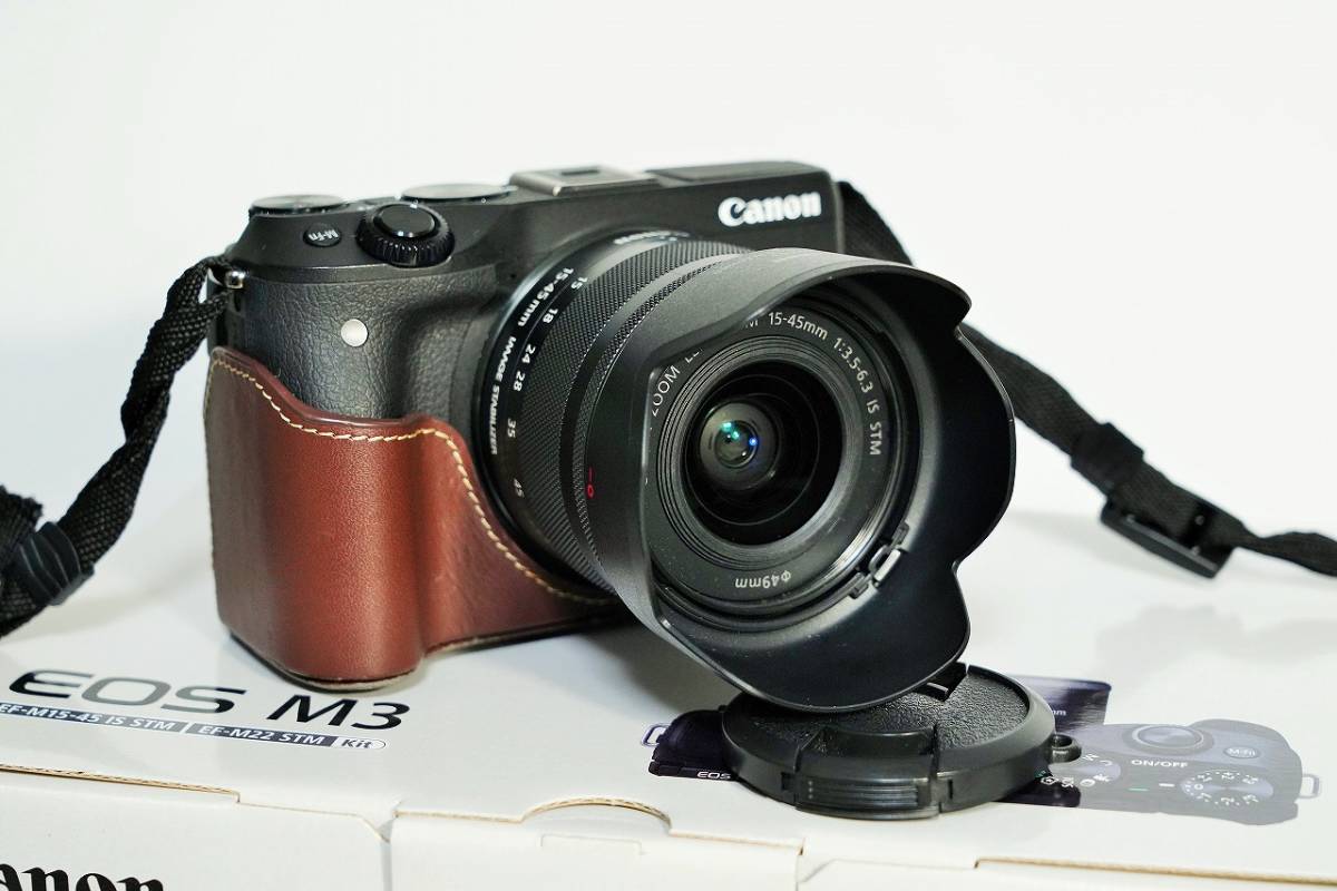 宅配便配送 M3 美品 EOS EF-M15-45 （ブラック） レンズキット STM IS