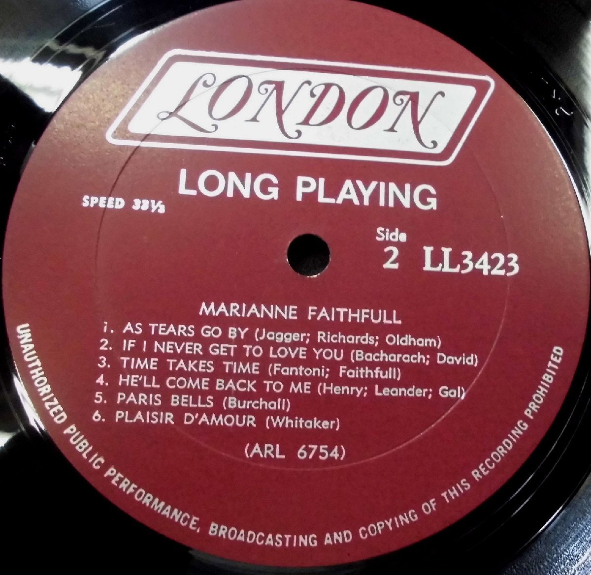 ●US-London RecordsオリジナルMono,w/Maroon,Long Playing-Labels!! Marianne Faithfull / Marianne Faithfull_画像8