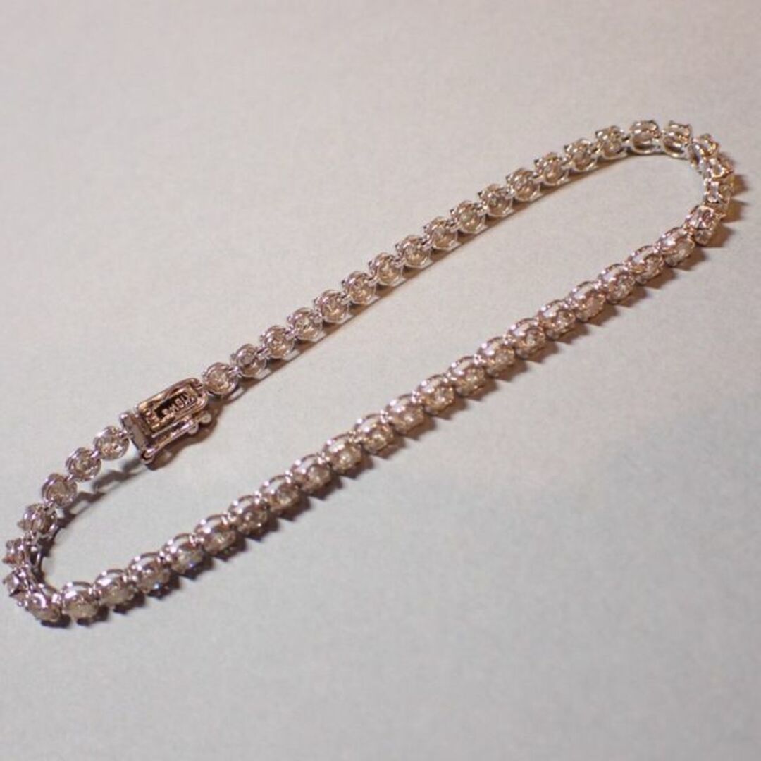 K18WG 1.7ct ダイヤモンドテニスブレスレット-