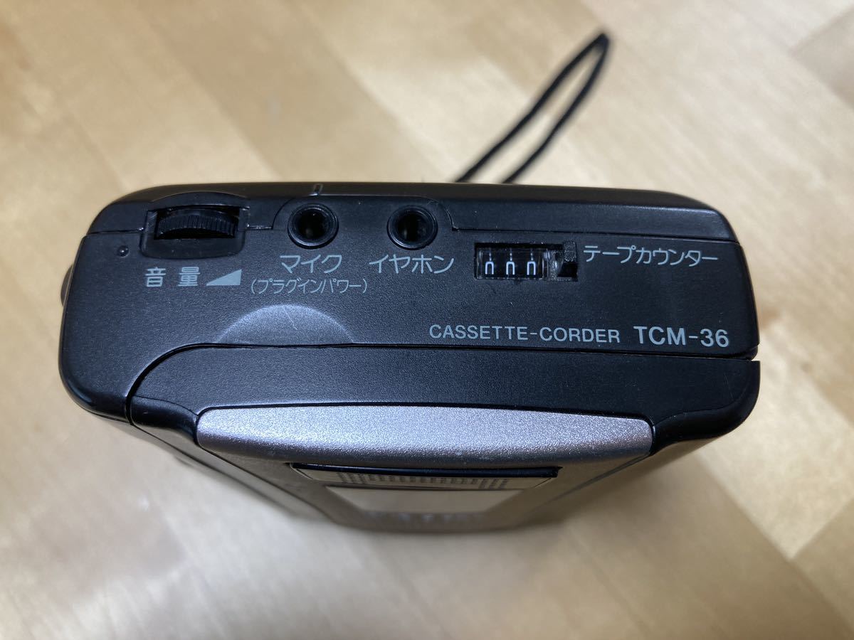 23-0026B ジャンク ソニー TCM-36 カセットテープレコーダー SONY CASSETTE CORDER 録音再生_画像4