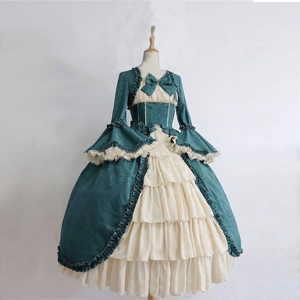  woman Vintage . dress middle . floral print. dress gothic cosplay plus size ball gown 