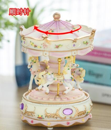 新入荷 オルゴール メリーゴーランドのオルゴール かわいい 姫 プリンセス インテリア 置物 装飾 ブルー お色選択可_画像6