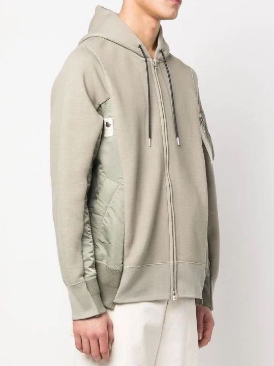 未使用品 定価¥59400 sacai 23SS Sponge Sweat×Nylon Twill Zip Hoodie