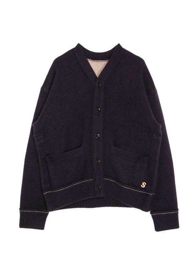 未使用品 定価¥99000 sacai 22AW S Cashmere Knit Cardigan NAVY Size3