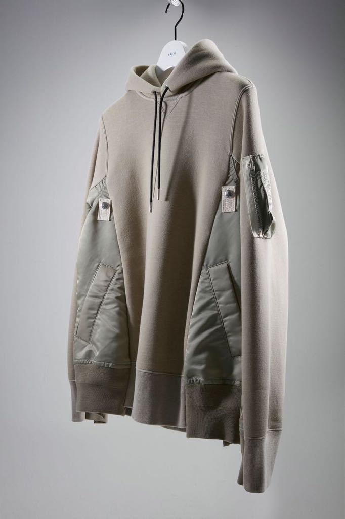 未使用品 定価¥59400 sacai 23SS Sponge Sweat×Nylon Twill Zip Hoodie